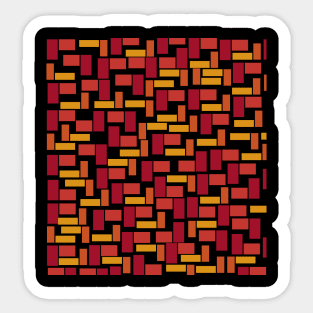 PATTERN OF YELLOW AND ORANGE RED RECTANGLES AND SQUARES Sticker
